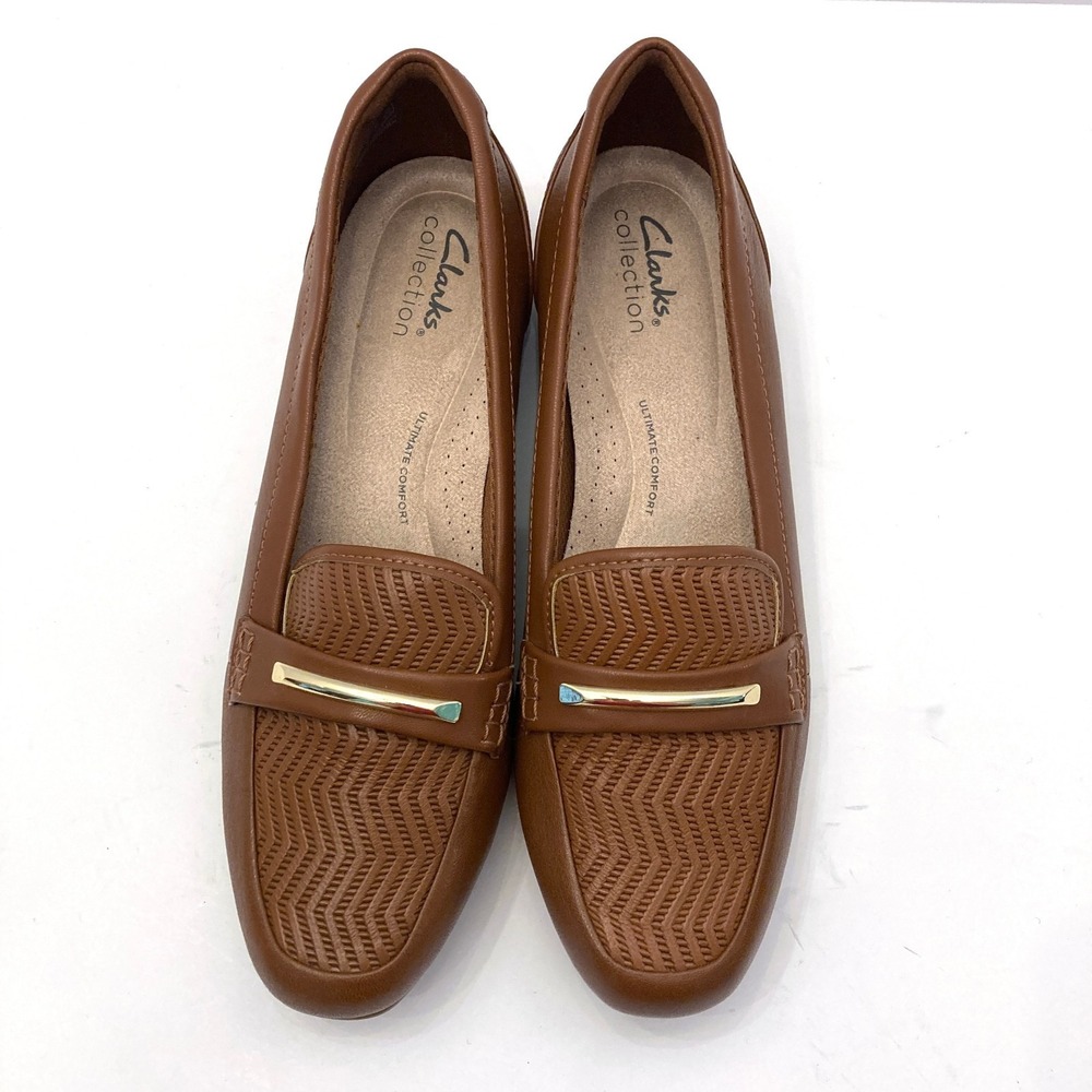 Clarks Collection Juliet Aster Loafers Cinnamon Brown Leather Womens 8 M NEW